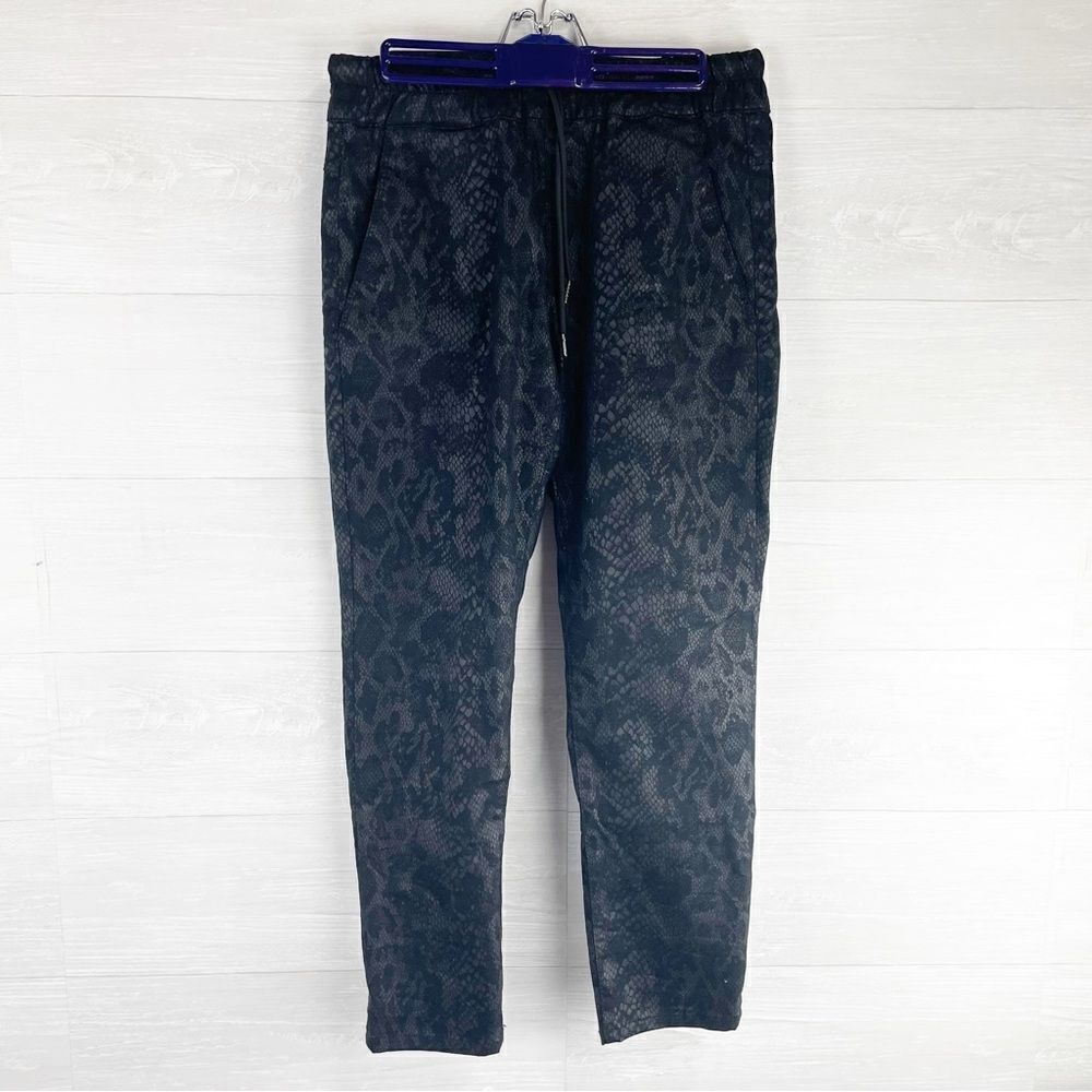 Bevy Flog Shely Black Python High Rise Drawstring Pants - Picture 3 of 8